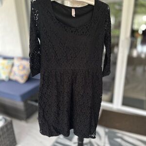 Xhilaration Black Floral Lace Dress